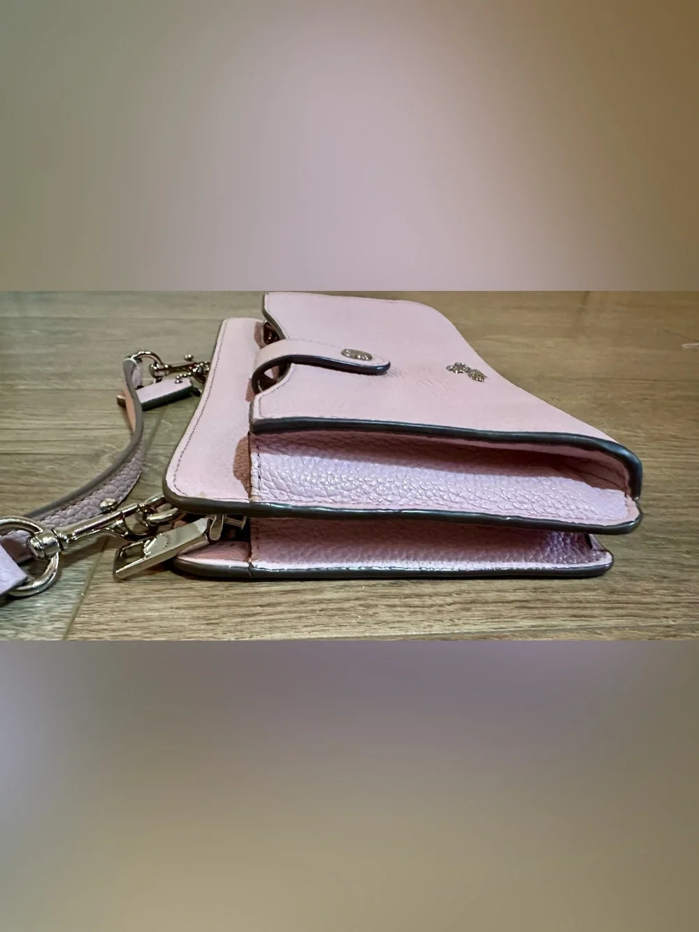 Coach Noa Pop Up Messenger Bag Pebbled Leather Pink Peony - Picture 9 of 15